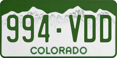 CO license plate 994VDD