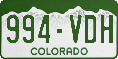 CO license plate 994VDH