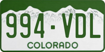 CO license plate 994VDL