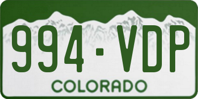CO license plate 994VDP