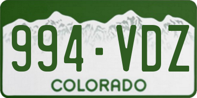 CO license plate 994VDZ