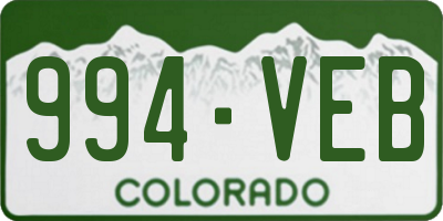 CO license plate 994VEB
