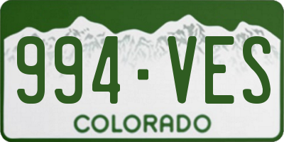 CO license plate 994VES