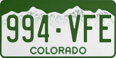CO license plate 994VFE