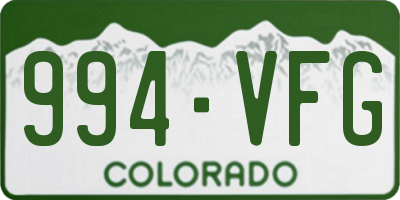 CO license plate 994VFG