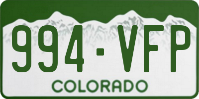 CO license plate 994VFP