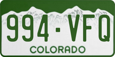 CO license plate 994VFQ