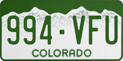 CO license plate 994VFU