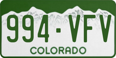 CO license plate 994VFV