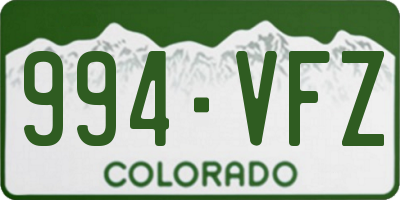 CO license plate 994VFZ