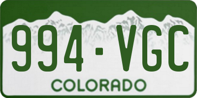 CO license plate 994VGC