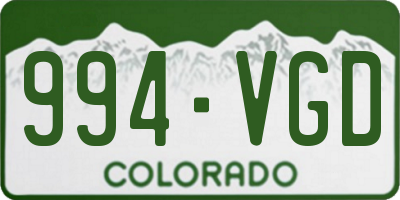 CO license plate 994VGD