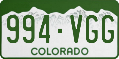 CO license plate 994VGG
