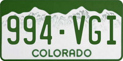 CO license plate 994VGI