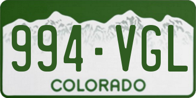 CO license plate 994VGL