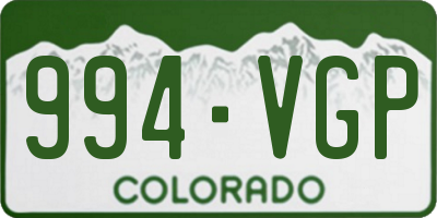 CO license plate 994VGP
