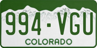 CO license plate 994VGU