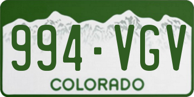 CO license plate 994VGV
