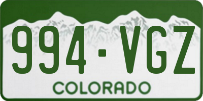 CO license plate 994VGZ