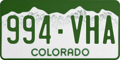 CO license plate 994VHA