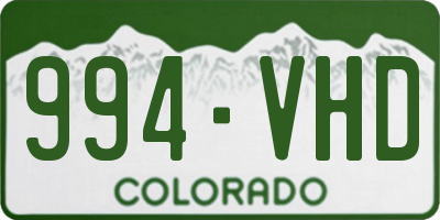 CO license plate 994VHD