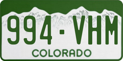 CO license plate 994VHM