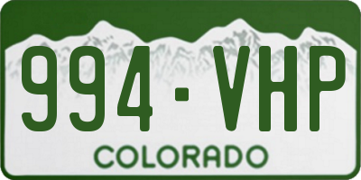 CO license plate 994VHP
