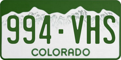 CO license plate 994VHS