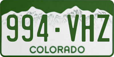 CO license plate 994VHZ