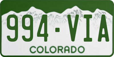 CO license plate 994VIA