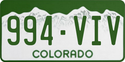 CO license plate 994VIV