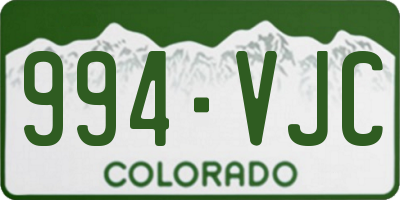 CO license plate 994VJC
