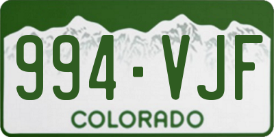 CO license plate 994VJF