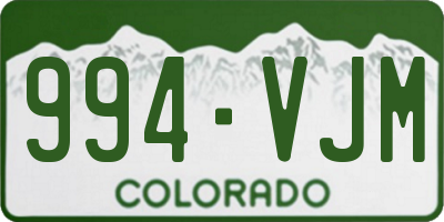 CO license plate 994VJM