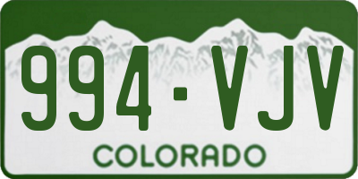 CO license plate 994VJV