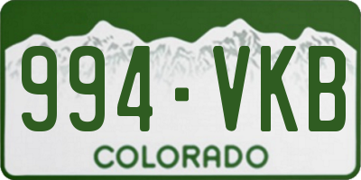 CO license plate 994VKB