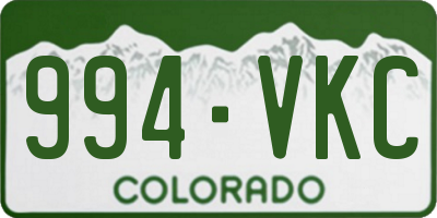 CO license plate 994VKC