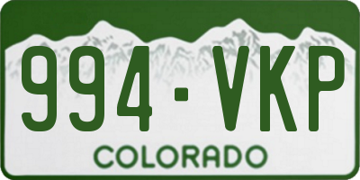 CO license plate 994VKP