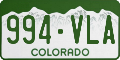 CO license plate 994VLA