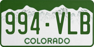CO license plate 994VLB