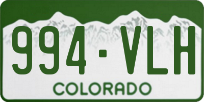 CO license plate 994VLH