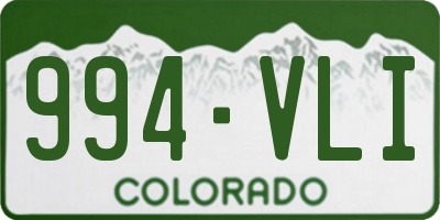 CO license plate 994VLI