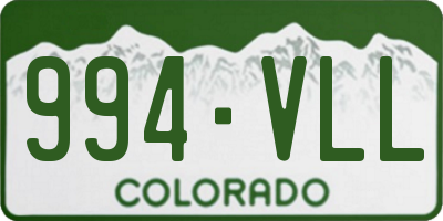 CO license plate 994VLL