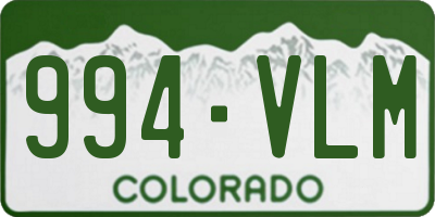 CO license plate 994VLM