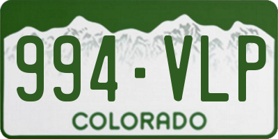 CO license plate 994VLP