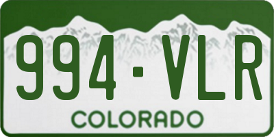CO license plate 994VLR
