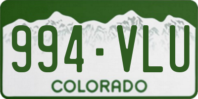 CO license plate 994VLU
