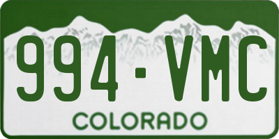 CO license plate 994VMC
