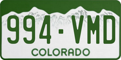 CO license plate 994VMD