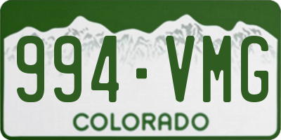 CO license plate 994VMG